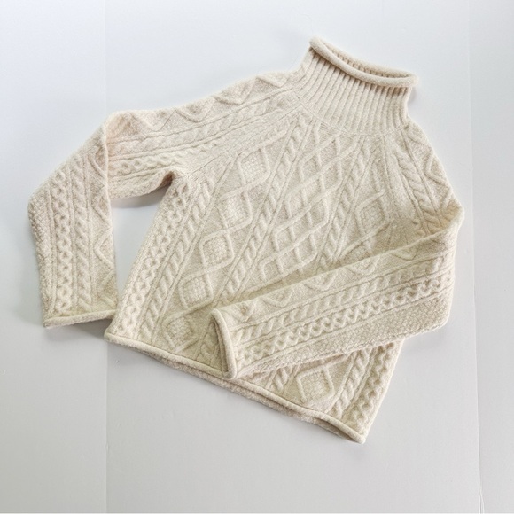 J.Crew Cable Knit Chunky Sweater Beige - Picture 3 of 6